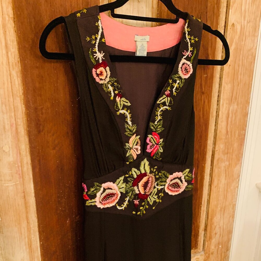 Vintage Embroidered Silk Dress
